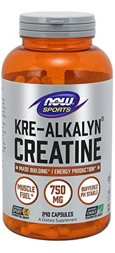 Now® Kre-alkalyn® Creatina, 750 Mg, 240 Cápsulas