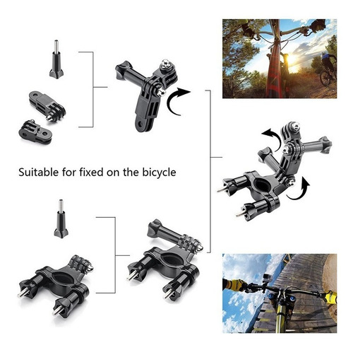 Imagen 4 de 4 de Accesorio Soporte Manubrio Gopro Caño Moto Bicicleta Go Pro