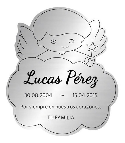 Imagen 2 de 7 de Placa Recordatoria Cementerio, Aniversario, Lapidas 20x20 Cm