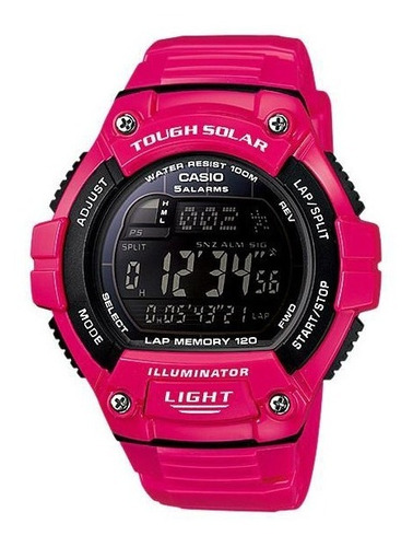 Reloj Casio Ws220 Fucsia Solar 120 Memorias Sumergible