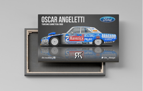 Cuadro Oscar Angeletti Ford Fairlane Tc Canvas 40x25 Cm