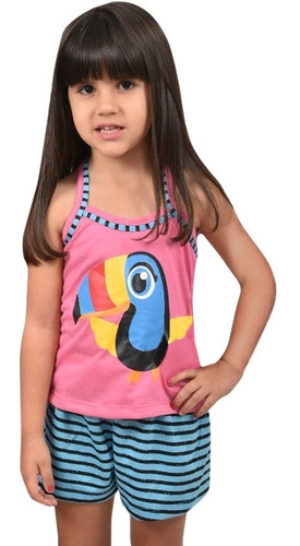 Pijama Infantil Menina Tucano Blusa Com Short