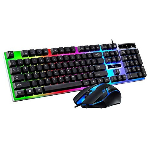 Combo Teclado Y Mouse Gamer Luminoso Usb Pc Laptop