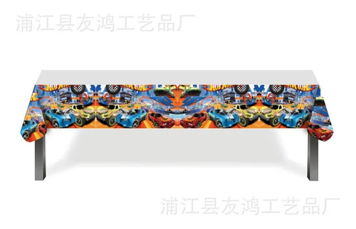 Toalha de mesa decorativa para festas, designs diferentes, 180x108cm, cores variadas, Hot Wheels