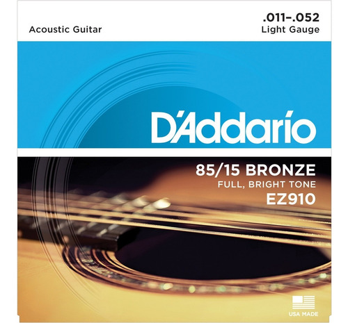 Set Cuerdas Para Guitarra Acústica Bronze Daddario Ez910