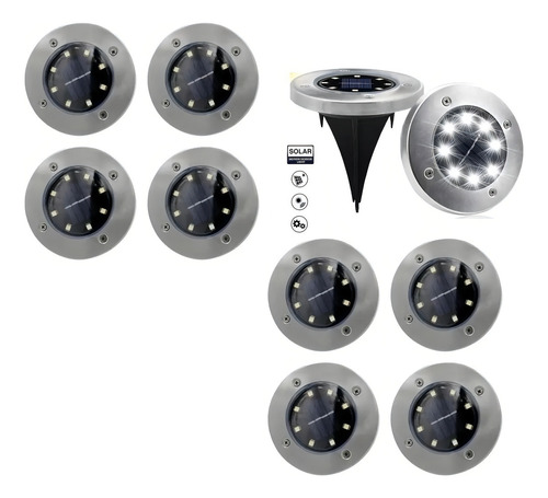 Kit 10 Focos Tipo Estacas Solares Exterior Jardin Quincho