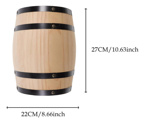 Dispensador De Whisky Retro En Barril De Roble Para M Beige