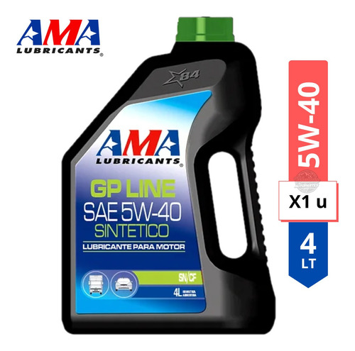 Aceite Lubricante Motor Ama Gp Sintetico 5w40 4l