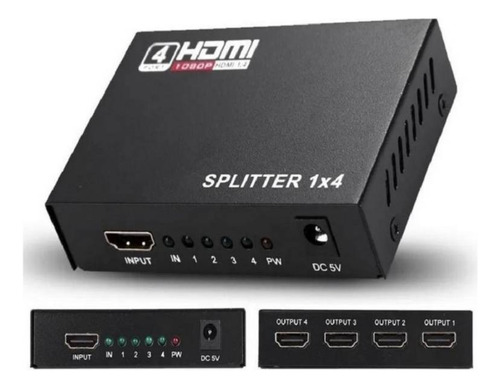 Splitter Hdmi 4 Bocas Full Hd 1080p 3d Con Fuente Divisor