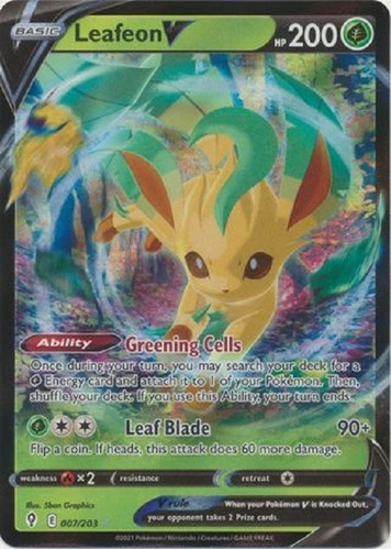 Leafeon V 7/203 Ultra Raro Pokemon Tcg