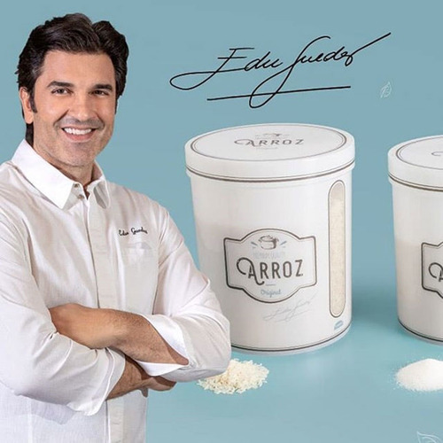 Porta Mantimentos Branco Pote Para Grãos Edu Guedes 1,2 Lts