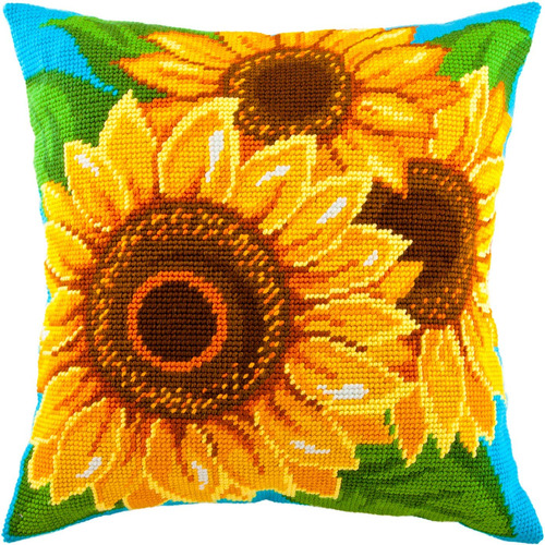 Kit Girasol Diseño Punto Aguja 16.0 X 16.0 in Lienzo Impreso