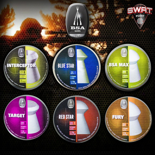 Imagen 5 de 10 de Balines Bsa Red Star 5.5 Lata X250 - Aire Comprimido Swat