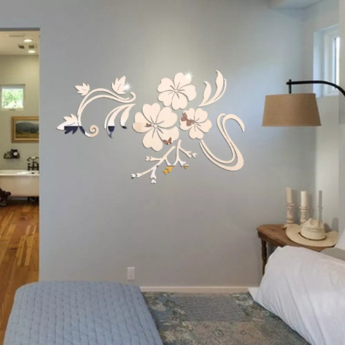 Pegatinas De Pared Con Espejo 3d, Calcomanías Con Forma De E