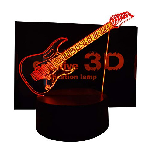 Lámpara De Noche Led 3d Diseño De Guitarra Eléctrica...