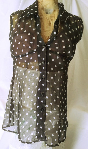 Blusa Transparente Botones Al Frente No Incluye Top Tch-med