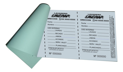 3000 Ticket Valet Lavadero Ropa Personalizados Numerados