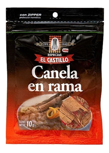 Canela En Rama 10 G Premium El Castillo Especias Reposteria
