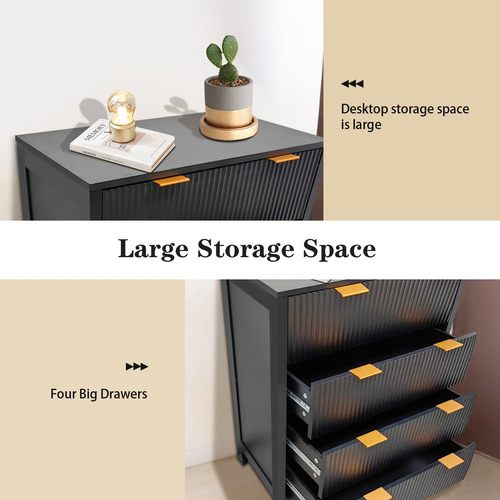 Garveehome Cómoda Cómoda Cómoda De 4 Cajones Cómoda De