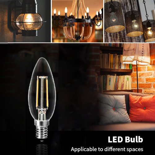 Bombilla Led E14 De 2 W, Color Blanco Cálido, Estilo Vintage