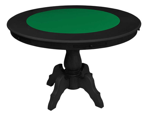 Mesa Jogos Montreal Com Gavetas Preto Fosco - Gran Belo