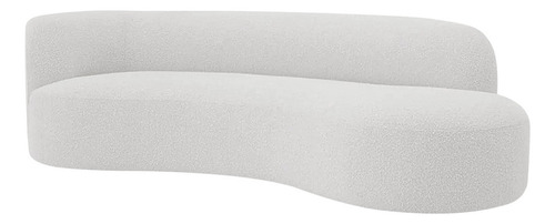 Divã Recamier Orgânico Tokyo 200cm Lado Direito Bouclé Cor Branco