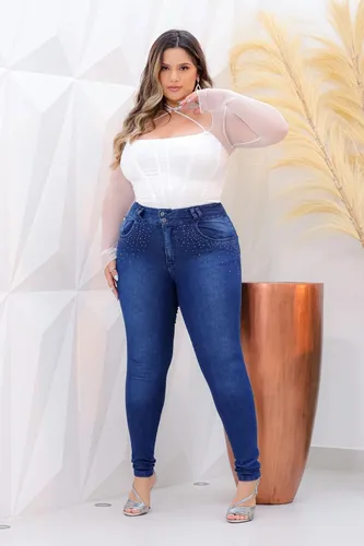 Cal a Biotipo Jeans Feminina Plus Size Skinny