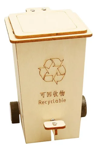 Flip Trash Can Wood Science Project Kits De Reciclable