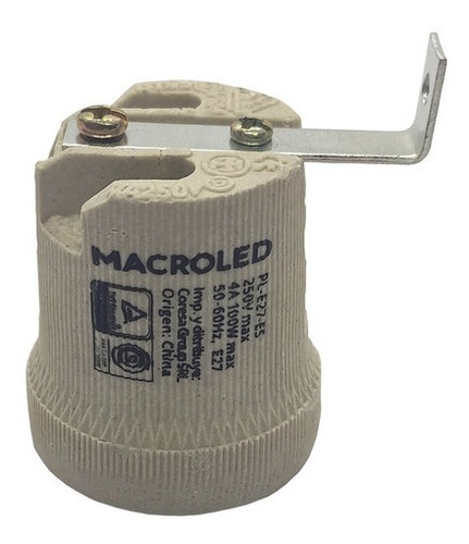 Portalampara E27 Macroled Con Escuadra Ceramica C