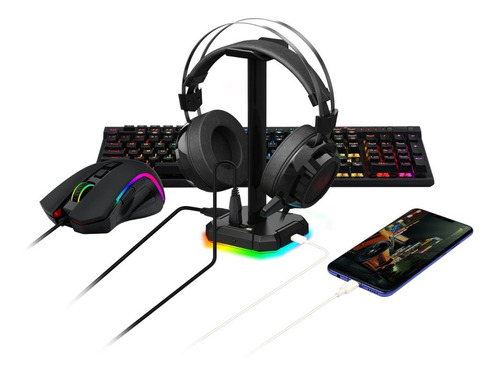 Imagen 4 de 10 de Base Auriculares Redragon Scepter Pro Ha300 Rgb 4x Usb Gamer