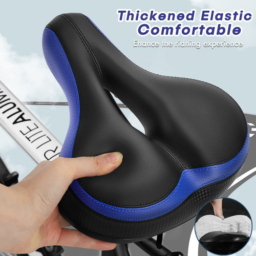 Asiento De Bicicleta Tonbux Ancho Espuma Viscoelástica Negro/azul 1 Cm 1 Cm