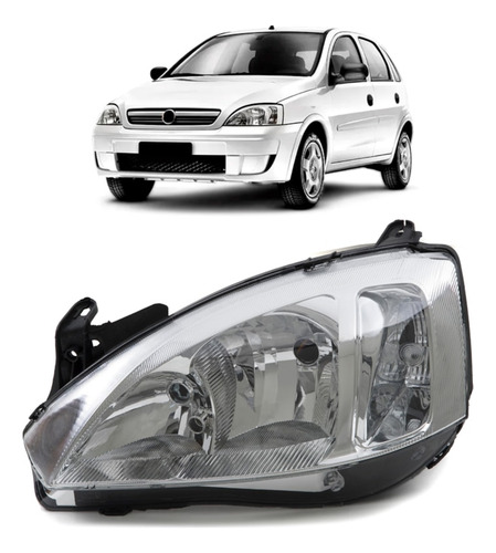 Farol Foco Duplo Máscara Negra Corsa Sedan 2005 2006 2007 Le