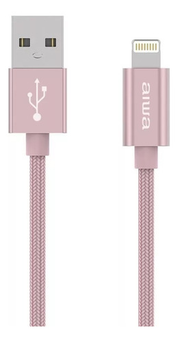Cable Usb Lightning 1.5m Mfi Aiwa Rosado