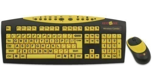 Ablenet Keysusee Inalámbrico Letra Grande Inglés Teclado Usb