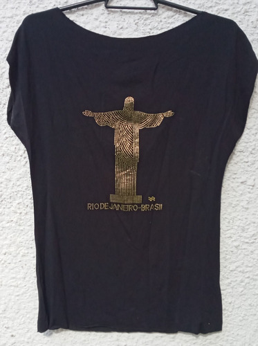 Remera Negra Dama Rio De Janeiro Talle M.