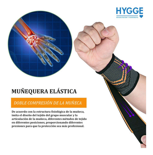 Imagen 5 de 10 de Muñequera Elástica Deportiva Soporte Rehabilitación Lesiones