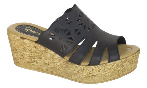 Sandalias De Mujer Zuecos Gravagna 3766 Cuero Vacuno Negro