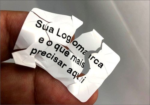 Lacre Picotado 40x27mm Bopp Perola Personalizado 1000unidade