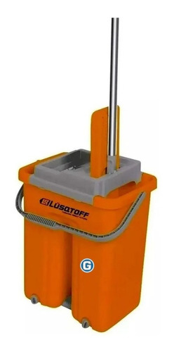 Imagen 3 de 6 de Escurridor Limpiador Trapeador Tipo Mopa + Balde 12 Lts Lusqtoff Lqmopeasy