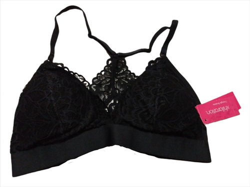 3 Bralette Brasier Con Encaje Xhilaration Negro Talla Chica