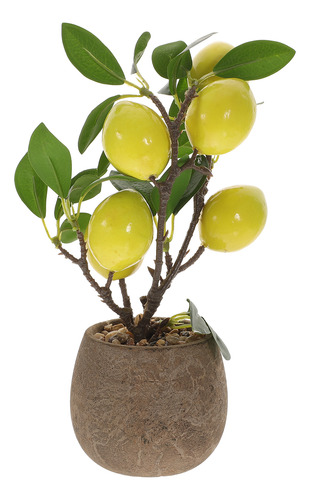 Árbol Frutal Con Decoración Realista De Bonsáis De Limonero