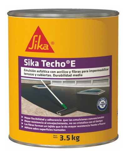 Sika Techo E Impermeabilizante Para Cubierta Y Terraza 3.5kg