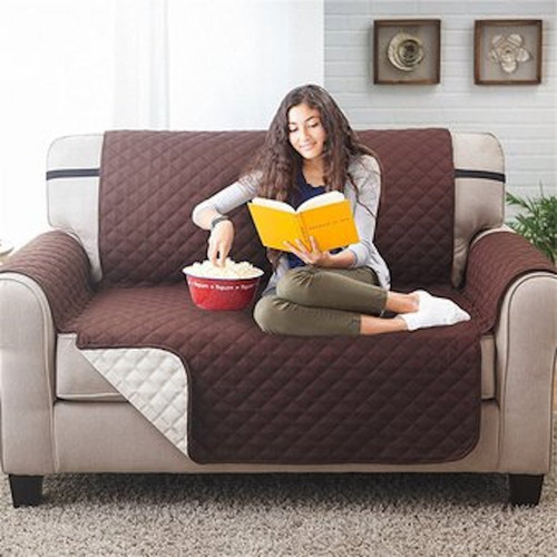 Protector Sofa Forro 2 Puestos Doble Faz Limpio Pelos Grueso