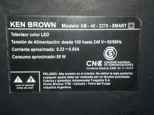 Placa Main Y Placa Fuente Ken Brown Kb 40-2270 Smart