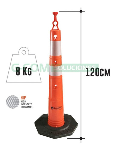 Cono Obrador Premium Conoflex 120cm Ideal Obras Construccion