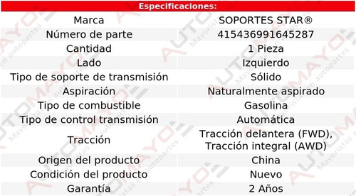 Tacón Transmisión Izq Mkt 3.7l 6 Cil Lincoln 2010-2014