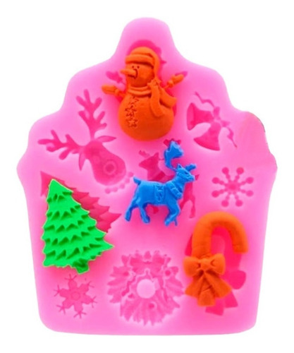Molde De Silicona Molde Navidad Molde Fondant Navideños