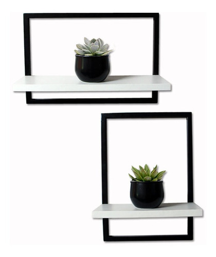 Imagem 1 de 5 de Kit 2 Prateleira Quadro Retangular Horizontal Vertical 40x28