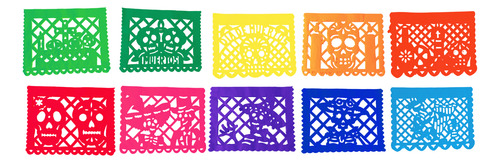 Papel Picado Dia De Muertos Millar 1/8 Pliego - Multicolor