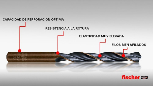 Imagen 2 de 8 de Mecha Acero Rápido 6mm- Hss Fischer F3- Diam. 6mm- La Mejor!